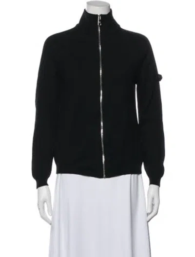 Pre-owned Prada 2021 Virgin Wool Cardigan In Black