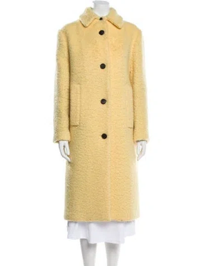 Pre-owned Prada 2021 Virgin Wool Coat In Yellow