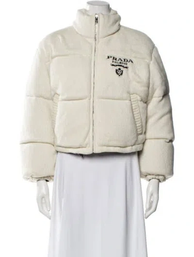 Pre-owned Prada 2021 Virgin Wool Down Jacket In Neutral