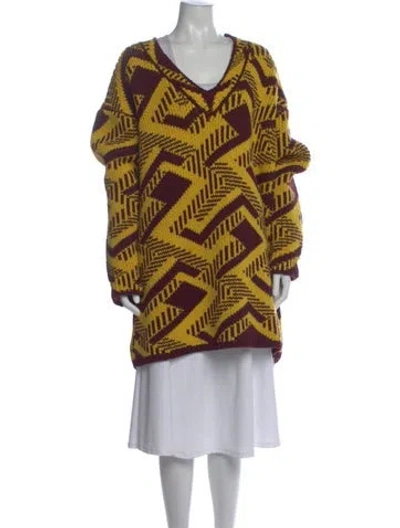 Pre-owned Prada 2021 Virgin Wool Pullover In Yellow