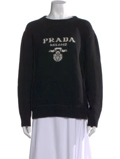 Pre-owned Prada 2021 Virgin Wool Sweater In Black