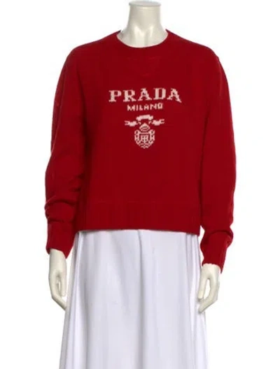 Pre-owned Prada 2021 Virgin Wool Sweater In Red