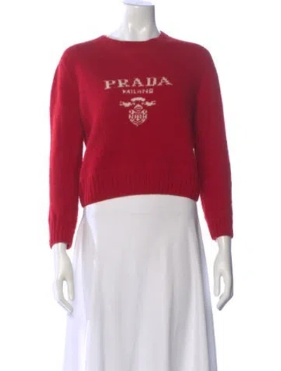 Pre-owned Prada 2021 Virgin Wool Sweater In Red