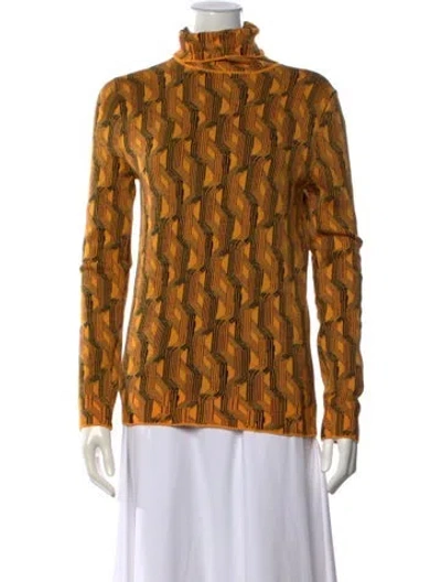 Pre-owned Prada 2021 Virgin Wool Sweater In Yellow