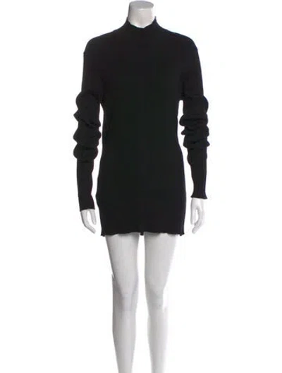 Pre-owned Prada 2021 Virgin Wool Tunic In Black