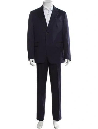 Pre-owned Prada 2021 Virgin Wool Two-piece Suit In Blue