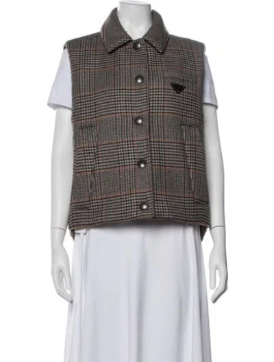 Pre-owned Prada 2021 Virgin Wool Vest In Brown