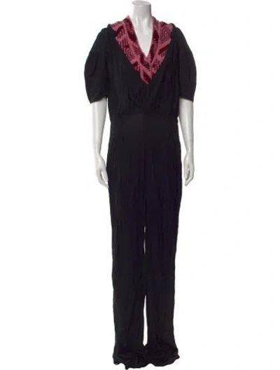 Pre-owned Prada 2021 V-neck Jumpsuit W/ Tags In Black