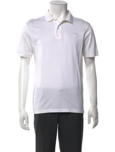 Pre-owned Prada 2021 V-neck Polo Shirt In White