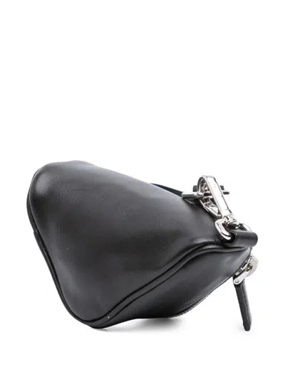 Pre-owned Prada 2021-2026 Mini Soft Nappa Triangle Pouch Crossbody Bag In Black