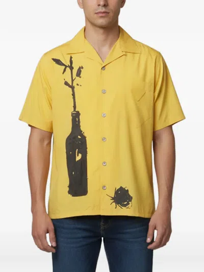 Pre-owned Prada 2022 Button-down Short-sleeve Shirt In Yellow