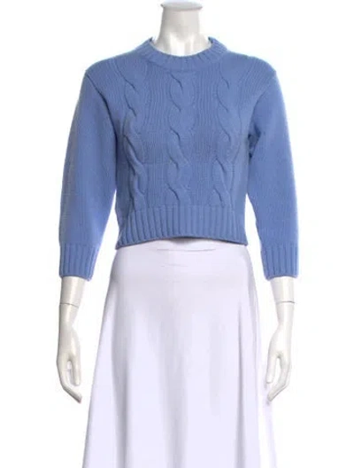 Pre-owned Prada 2022 Cable Knit Sweater In Blue