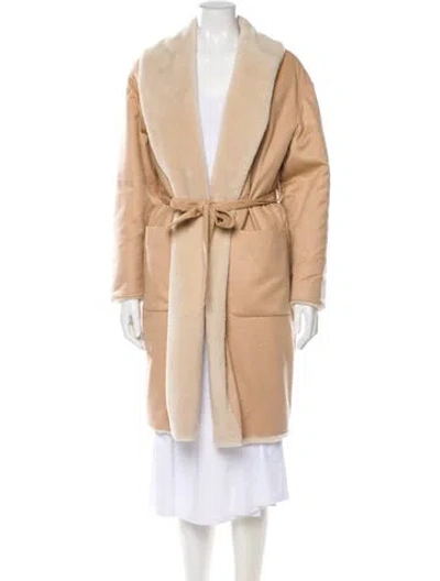 Pre-owned Prada 2022 Cashmere Fur Coat W/ Tags In Neutral