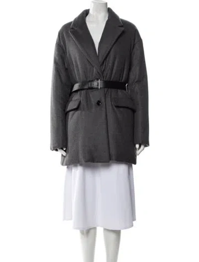 Pre-owned Prada 2022 Cashmere Trench Coat W/ Tags W/tags In Gray