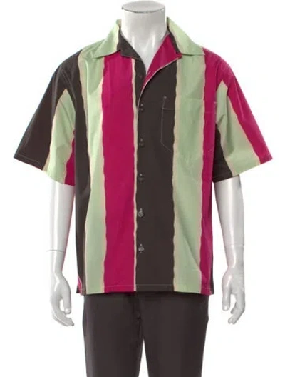 Pre-owned Prada 2022 Colorblock Pattern Shirt In Pink