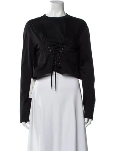 Pre-owned Prada 2022 Crew Neck Crop Top W/ Tags In Black