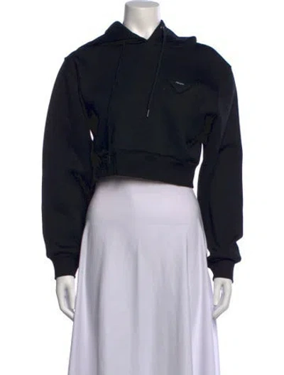 Pre-owned Prada 2022 Crew Neck Hoodie In Black