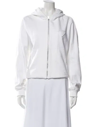 Pre-owned Prada 2022 Crew Neck Hoodie In White