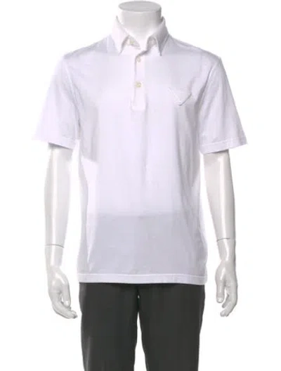 Pre-owned Prada 2022 Crew Neck Polo Shirt In White