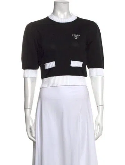 Pre-owned Prada 2022 Crew Neck Sweater In Black