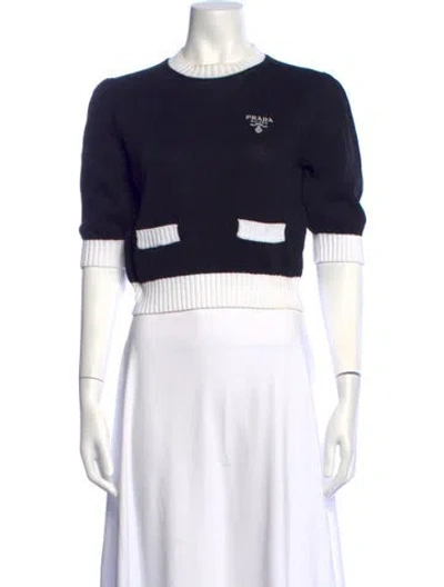Pre-owned Prada 2022 Crew Neck Sweater In Black