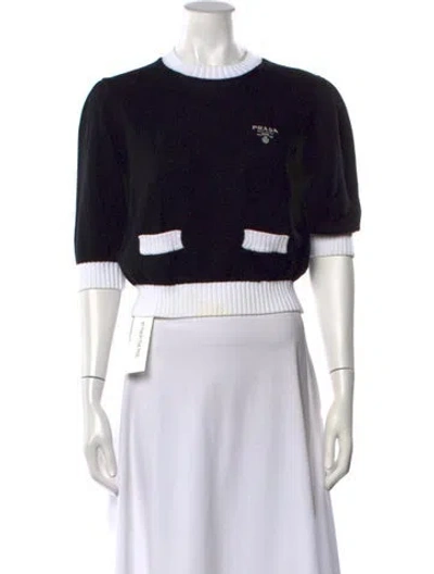 Pre-owned Prada 2022 Crew Neck Sweater In Black