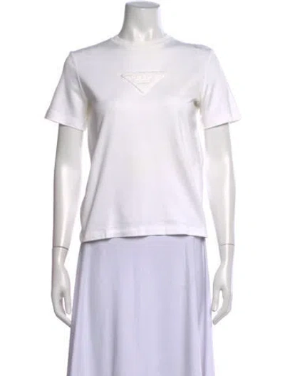 Pre-owned Prada 2022 Crew Neck T-shirt In White