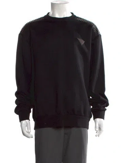 Pre-owned Prada 2022 Enameled Metal Triangle Sweatshirt In Black