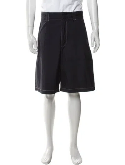 Pre-owned Prada 2022 Flat Front Shorts In Black