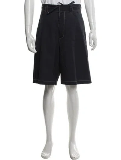 Pre-owned Prada 2022 Flat Front Shorts In Blue