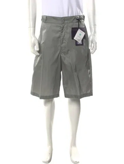 Pre-owned Prada 2022 Flat Front Shorts In Gray