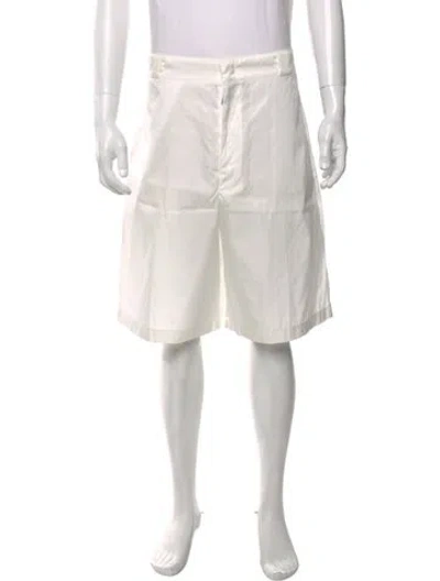 Pre-owned Prada 2022 Flat Front Shorts In White