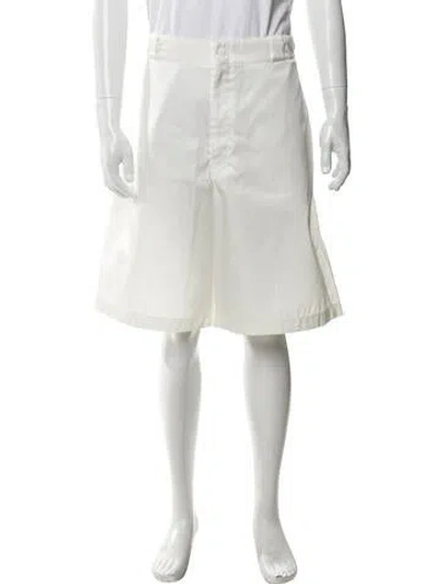 Pre-owned Prada 2022 Flat Front Shorts In White