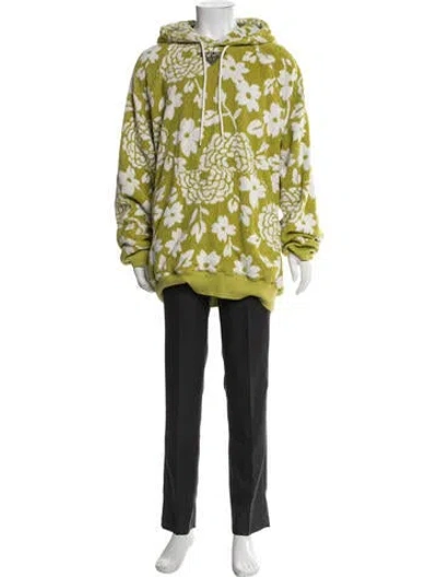 Pre-owned Prada 2022 Floral Print Hoodie In Green