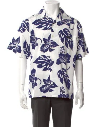 Pre-owned Prada 2022 Floral Print Shirt In White