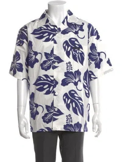 Pre-owned Prada 2022 Floral Print Shirt In White