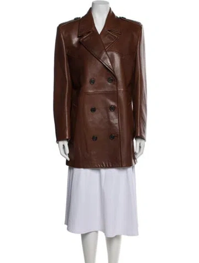 Pre-owned Prada 2022 Goat Leather Blazer W/ Tags In Brown