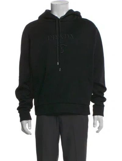 Pre-owned Prada 2022 Graphic Print Hoodie In Blue