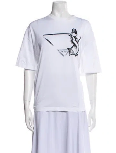 Pre-owned Prada 2022 Graphic Print T-shirt In White