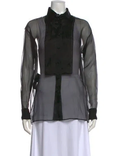 Pre-owned Prada 2022 Holiday Button-up Top In Black