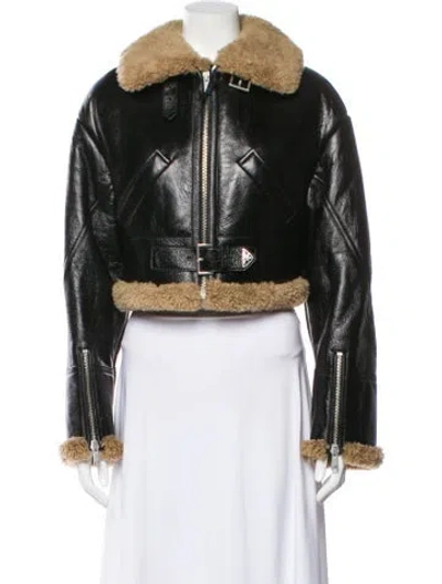 Pre-owned Prada 2022 Lambskin Biker Jacket In Black