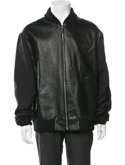 Pre-owned Prada 2022 Lambskin Bomber Jacket In Black