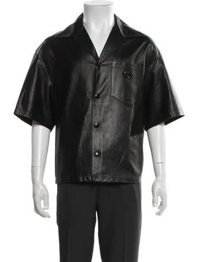 Pre-owned Prada 2022 Lambskin Shirt In Black