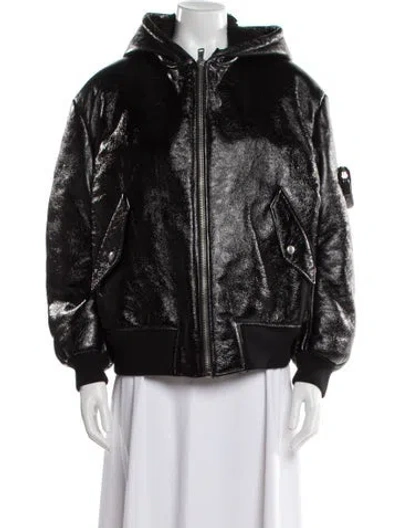 Pre-owned Prada 2022 Leather Coat W/ Tags In Black