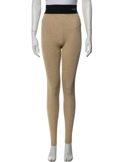 Pre-owned Prada 2022 Leggings Pants W/ Tags In Gold/metallic