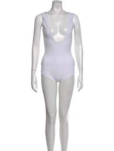 Pre-owned Prada 2022 Linea Rossa Bodysuit In White