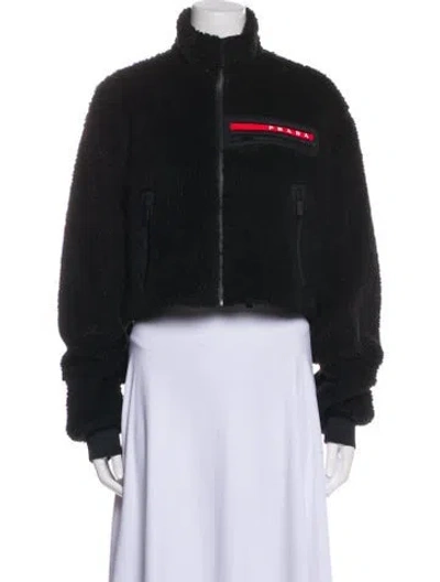 Pre-owned Prada 2022 Linea Rossa Bomber Jacket In Black