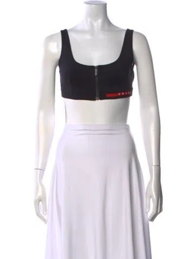Pre-owned Prada 2022 Linea Rossa Sports Bra In Black