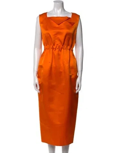 Pre-owned Prada 2022 Long Dress In Orange