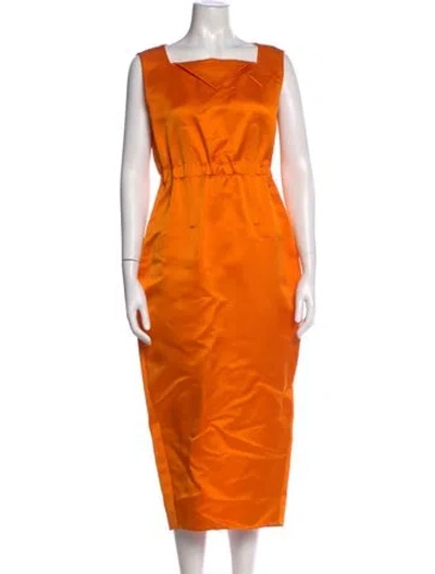 Pre-owned Prada 2022 Long Dress In Orange